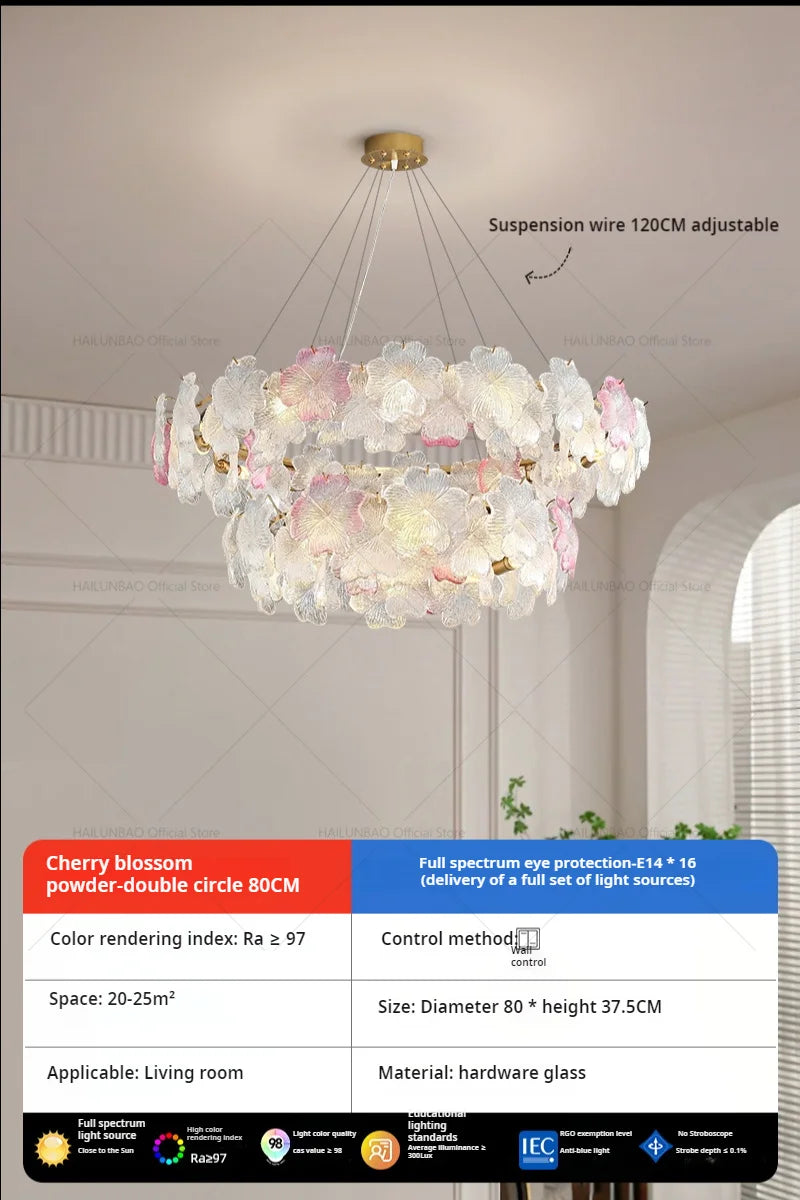 Afralia Petals Crystal Chandelier Light: French Living Room & Dining Room Luxury Lighting