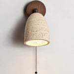 Yellow Travertine LED Wall Lights with Pull Chain Switch, Modern Rotate Bedside Lamp