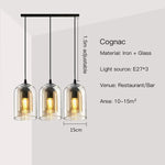 Smoke Grey Glass Chandelier for Living room Bedroom Kitchen Coffee Shop Light