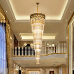 Luxury Crystal Chandelier Spiral Staircase Pendant Lights
