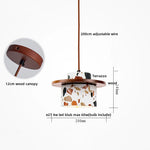Afralia™ Terrazzo Stone LED Pendant Lamp with Copper Knob Switch