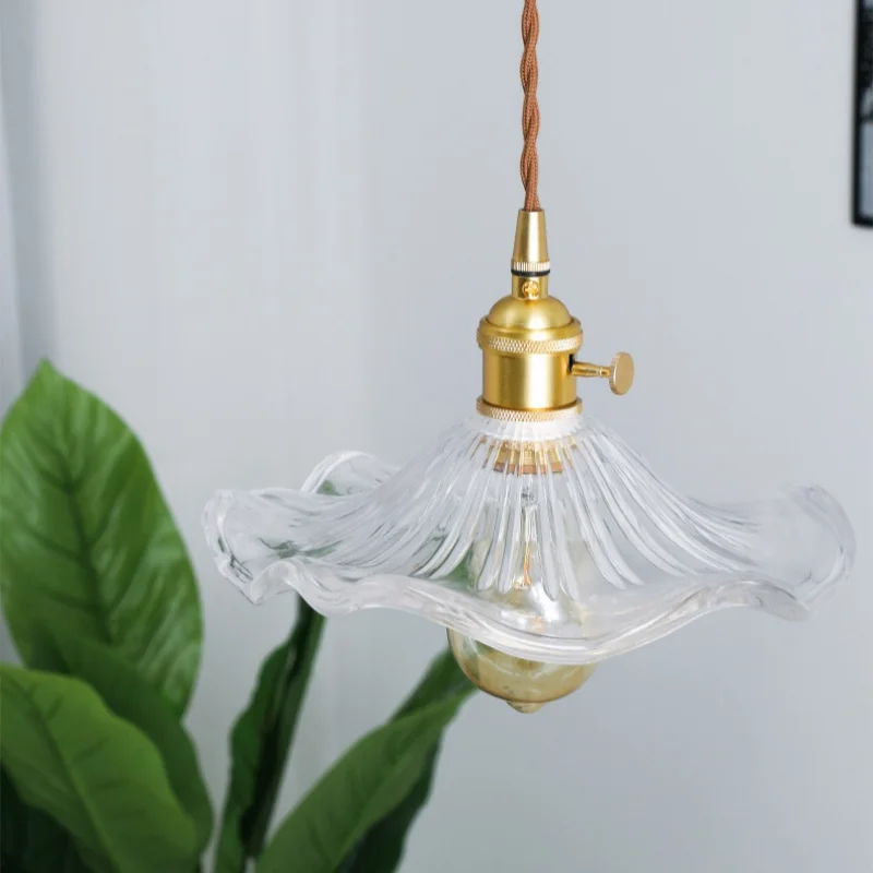 Afralia™ Brass Glass Lotus Leaf LED Pendant Lamp: Nordic Minimalism for Living, Dining, Bedroom