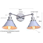 Afralia™ Industrial Vintage LED Wall Light Iron Gold 2 Heads Simple Lamparas De Pared.