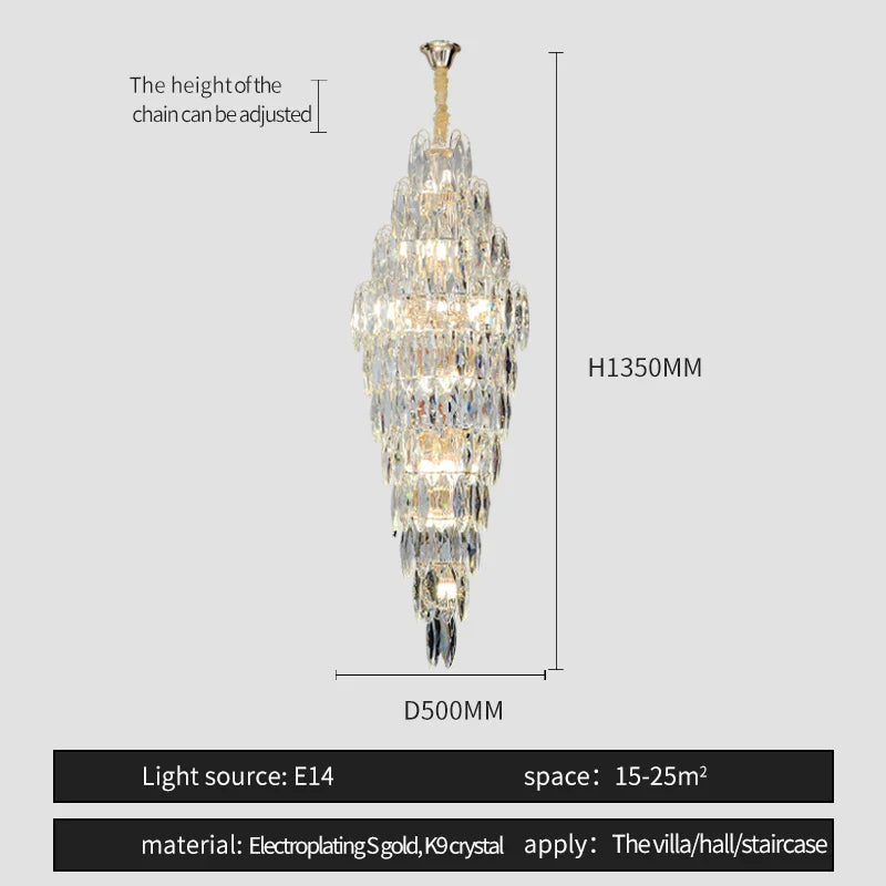 European Duplex Crystal Chandelier for Elegant Luxury Living