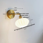 White Glass Copper Wall Sconce LED Stair Light Fixture - Modern Nordic Design