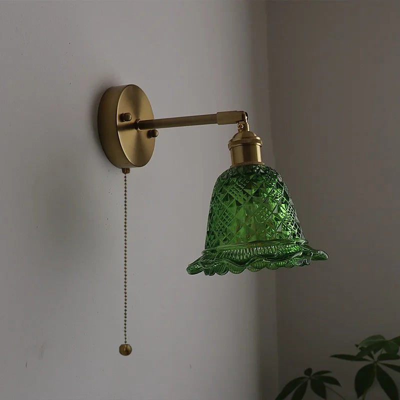 Copper Glass Nordic LED Wall Lights for Balcony Bedroom Mirror Bathroom