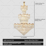 Crystal Duplex Chandelier: Post-Modern Luxury Living Room Club Villa Lighting