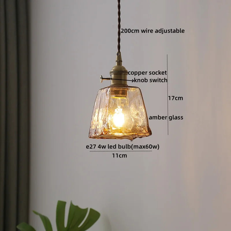 Clear Glass LED Pendant Light | Nordic Hanging Chandelier for Kitchen, Living Room