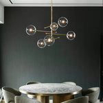 Black Gold Glass LED Chandelier for Living Room Bedroom Restaurant