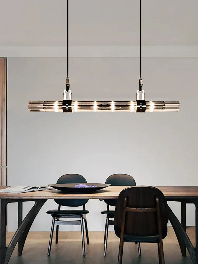 Stainless Steel Glass Ceiling Chandelier for Dining Table Elegant Home Decor