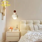 Cream Wind Resin/Glass Pendant Lights: Modern LED E27 Hanging Lamp for Bedroom, Bar, Kids Room