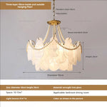 French Chandelier Garden Light with K9 Crystal | Elegant Pearl Shell Design