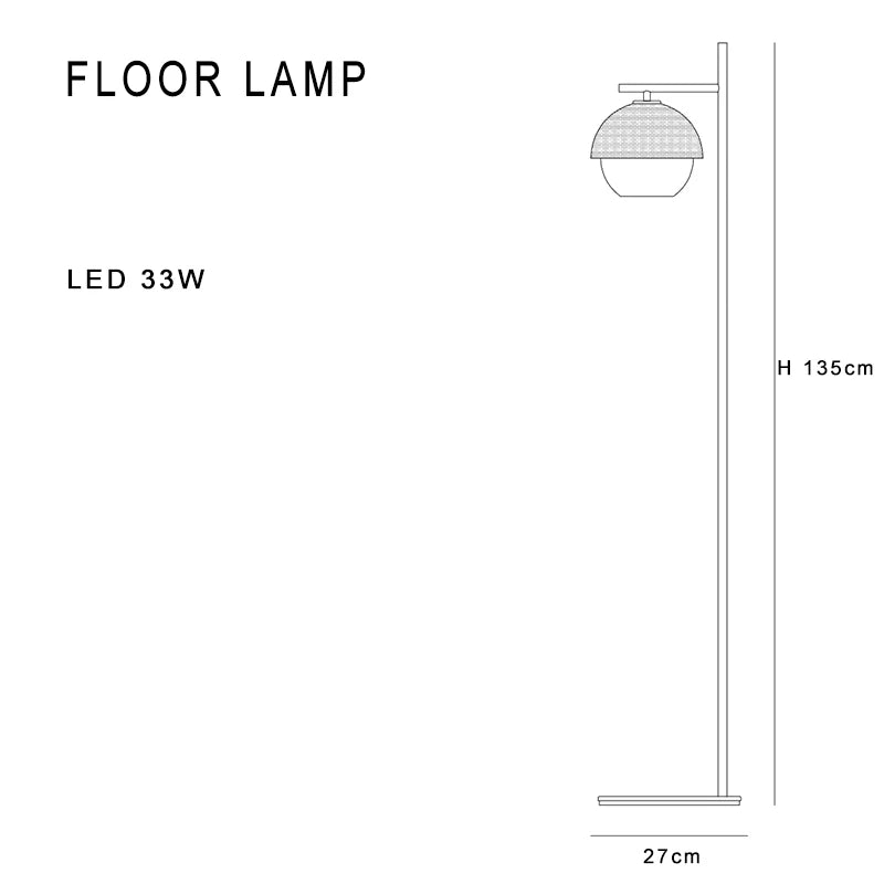 Black Glass Ball Floor Lamp: Minimalist Nordic Design for Living Room & Bedside Lighting