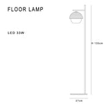 Black Glass Ball Floor Lamp: Minimalist Nordic Design for Living Room & Bedside Lighting