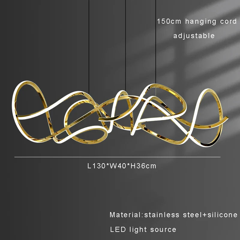 Stainless Steel Silicone Ceiling Chandelier - Modern Home Decor Light Fixture