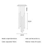 Gold Led G9 Pendant Chandelier for Modern Villa Stairs & Home Decor