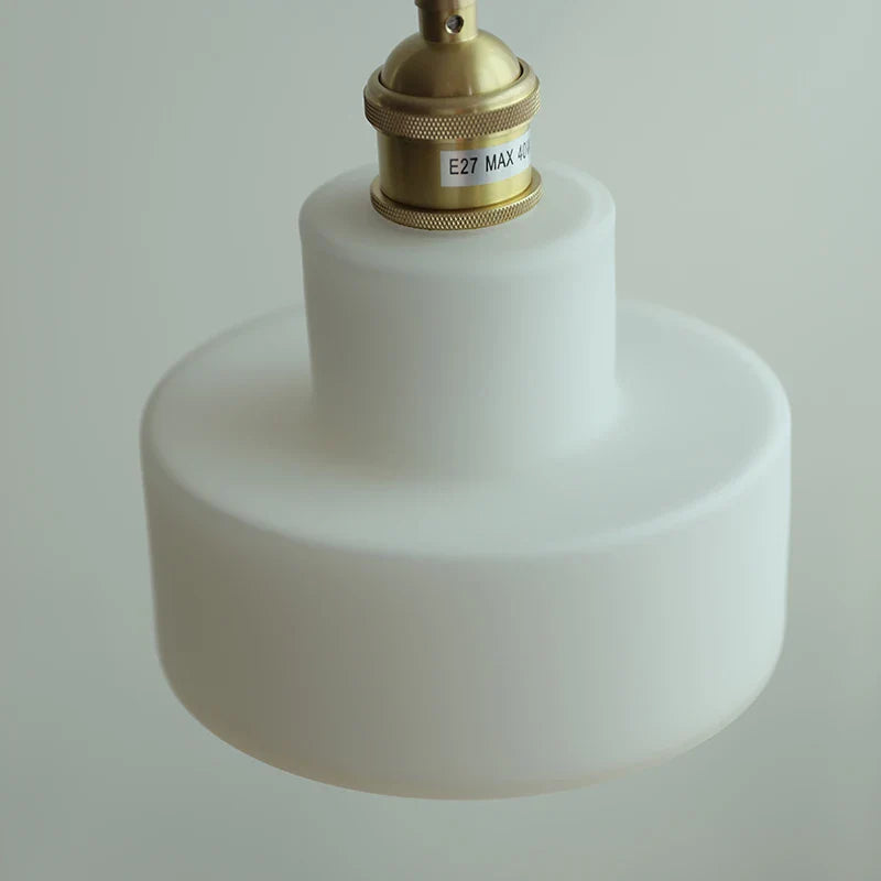 White Glass LED Pendant Light - Modern Nordic Hanging Lamp for Home Decor