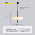 Modern Saucer Pendant Light 30/50cm Black White for Home & Commercial Decor