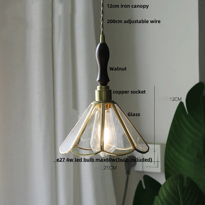 Afralia™ Blue Glass LED Pendant Light - Nordic Modern Hang Lamp