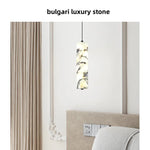 Afralia™ LED Pendant Light Fixture Modern Luxury Stone Hanging Lamp