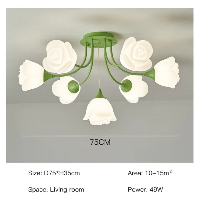 White Flower Ceiling Light: Modern, Chic, Ideal for Living Room, Bedroom, Dining Room