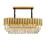 Gold Crystal LED Chandelier: Modern Luxe Lighting Fixture for Home Decor