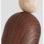 Yellow Travertine Stone LED Pendant Light: Modern Iron Fixture for Home Decor