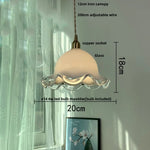 White Flower Glass LED Pendant Light - Nordic Modern Dining Room Hanging Fixture