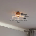 White Ceramic LED Ceiling Lamp Wood Ash Nordic Modern Copper Light