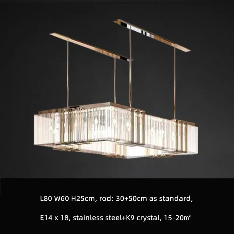 Luxe E14 LED Crystal Pendant Chandelier: Elegant Dining Room Lighting