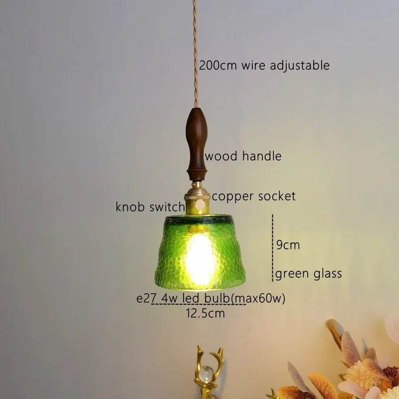 Amber Pendant Light: Nordic Copper Hanging Lamp for Modern Home Decor