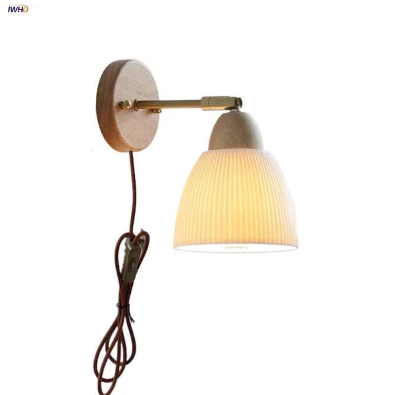 Ceramic Wood Up Down Rotate LED Wall Sconce Light Fixtures