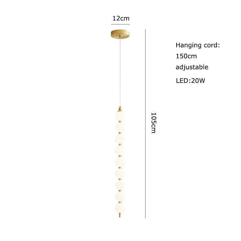 Art Deco LED Glass Pingpong Pendant Light in Gold Chrome Black.