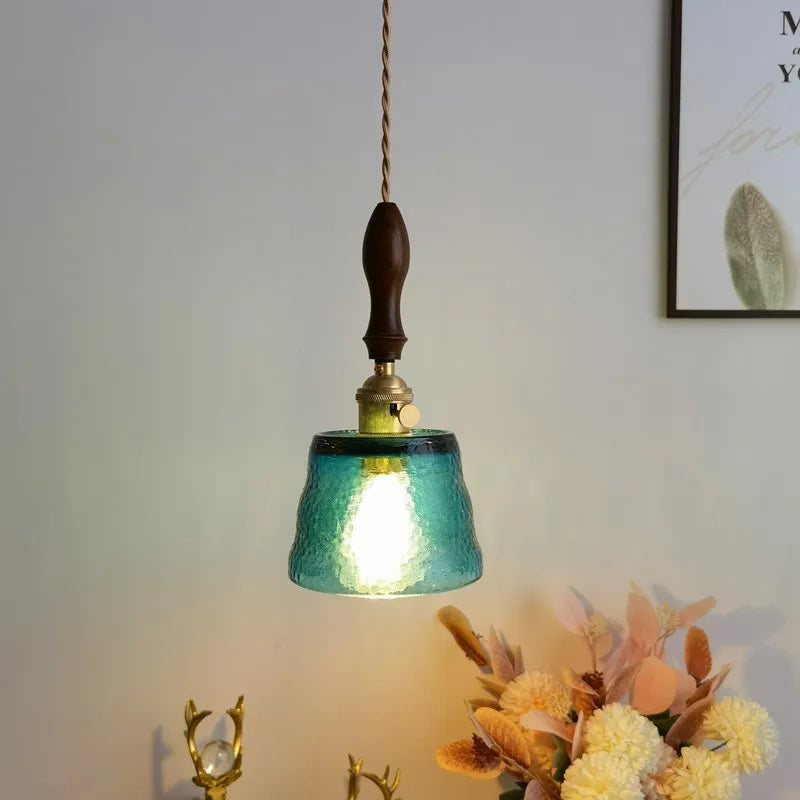 Amber Pendant Light: Nordic Copper Hanging Lamp for Modern Home Decor
