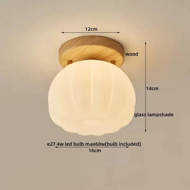Walnut Copper LED Ceiling Light Modern Home Lighting Luminaria