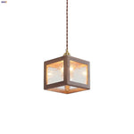 Clear Glass Walnut Wood LED Pendant Lamp - Nordic Modern Hanging Lights
