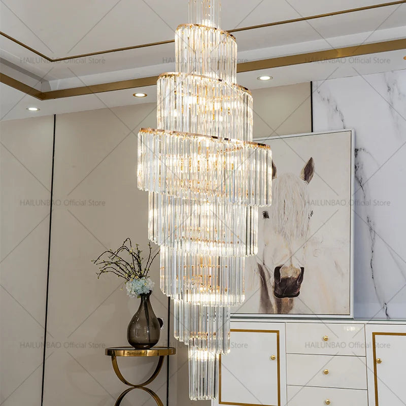 Crystal Chandelier for Penthouse Villa Living Room - Modern Light Luxury Design