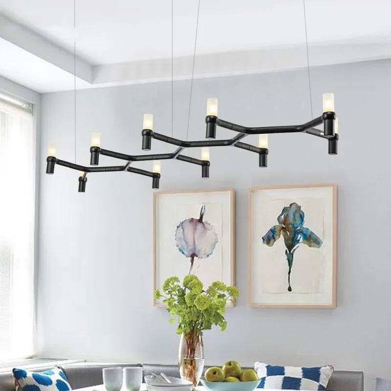 Afralia™ Metal Pendant Chandelier LED Lighting Fixture for Modern Luxury Foyer, Stairs & Indoor