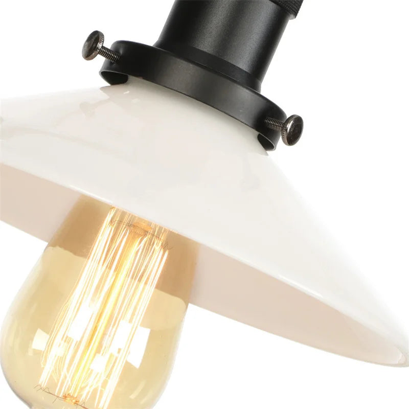 Industrial LED Wall Light Fixture with Pull Chain Switch, 2 Heads Bedside Lamp