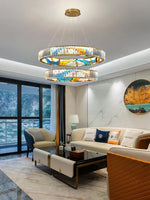 Crystal Chandelier Ring Light Modern Elegant Dining Living Room Lighting