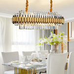 Gold Crystal Chandelier LED Ceiling Pendant Light - Luxurious Living Room Decor