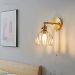 Clear Glass LED Wall Lights Up Down Rotate Copper Nordic Sconce Fixtures