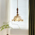 Clear Glass LED Hanging Lamp French Style Pendant Light for Home Decor