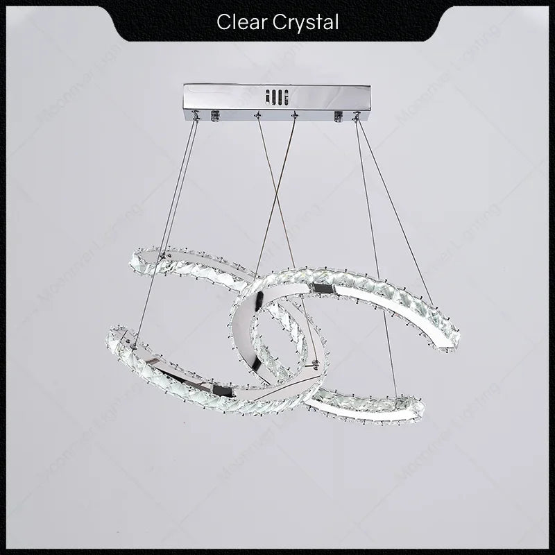 Modern Crystal Chandelier LED Pendant Light for Home, Living Room, Restaurant