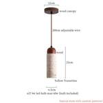 Afralia™ Yellow Travertine Spherical Stone LED Pendant Lamp for Bedside Living Room