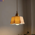 LED Copper Ceramic Pendant Lamp Modern Style Chandelier for Living Dining Bedroom