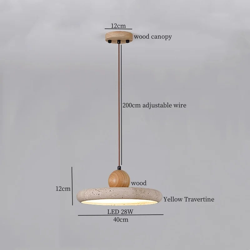 Afralia™ Black Travertine LED Hanging Pendant Light - Nordic Modern Home Decor