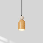 Yellow Iron LED Pendant Lamp Yellow Travertine Stone Ball in Wabi Sabi Style