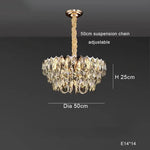Nordic Crystal Chandelier Dimmable LED Pendant Lamp for Elegant Living Room Décor