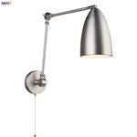 Afralia™ Swing Long Arm Iron Art LED Wall Light - Nordic Minimalism Bedroom Living Room Lampara Pared